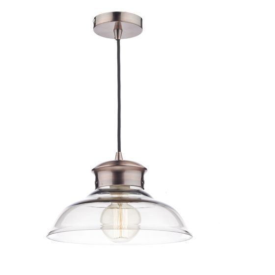 Där Lighting Siren Dome Pendant Glass & Antique Copper