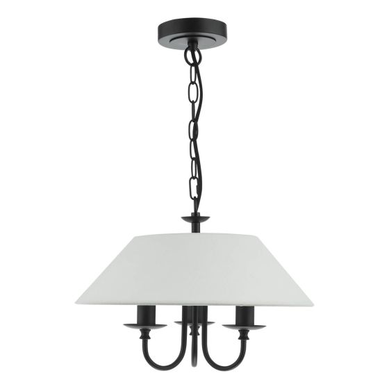 Där Lighting Sivan 3 Light Pendant Matt Black With Shade