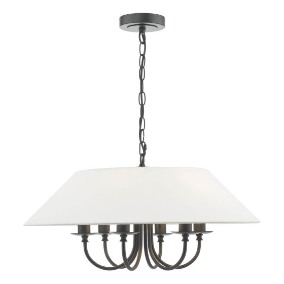 Där Lighting Sivan 6 Light Pendant Matt Black With Shade