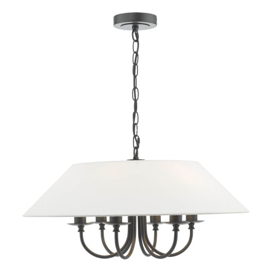 där lighting Sivan 6 Light Pendant Matt Black With Shade