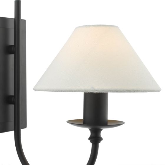Där Lighting Sivan Plugged Wall Light Matt Black With Shade