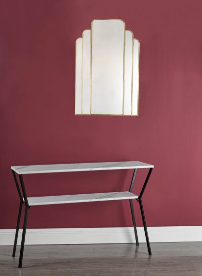 Där Lighting Skovgaard Rectangle Mirror With Gold Detail 90 X 60cm