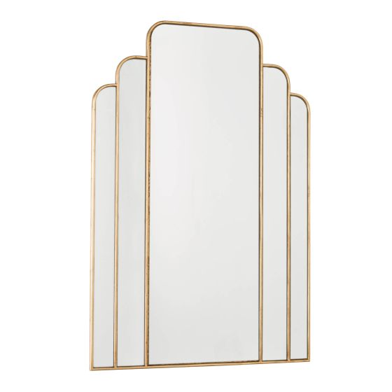 där lighting Skovgaard Rectangle Mirror With Gold Detail 90 x 60cm
