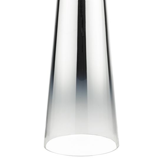 Där Lighting Smokey Table Lamp Clear & Chrome Ombre Glass With Shade