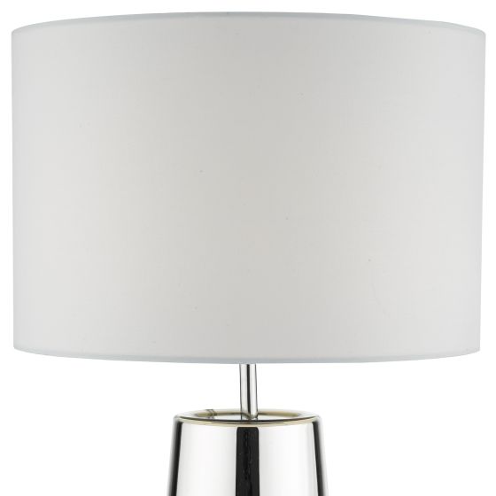 där lighting Smokey Table Lamp Clear & Chrome Ombre Glass With Shade