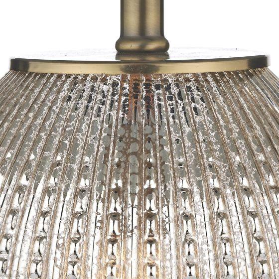 Där Lighting Sonia Dual Light Table Lamp Antique Brass & Silver Glass With Shade