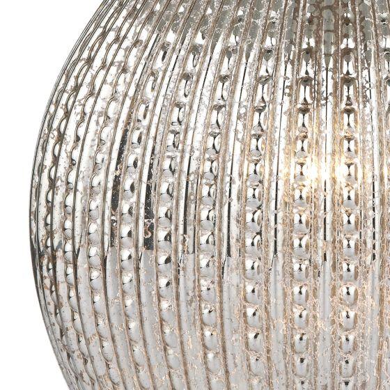 Där Lighting Sonia Dual Light Table Lamp Antique Brass & Silver Glass With Shade