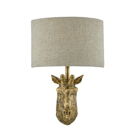 Där Lighting Sophie Giraffe Wall Light Gold With Shade
