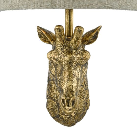 Där Lighting Sophie Giraffe Wall Light Gold With Shade