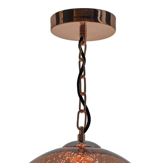 Där Lighting Speckle 1 Light Electro Plated Pendant Copper Finish