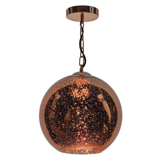 Där Lighting Speckle 1 Light Electro Plated Pendant Copper Finish