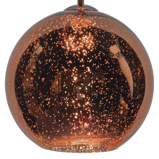där lighting Speckle 1 Light Electro Plated Pendant Copper Finish