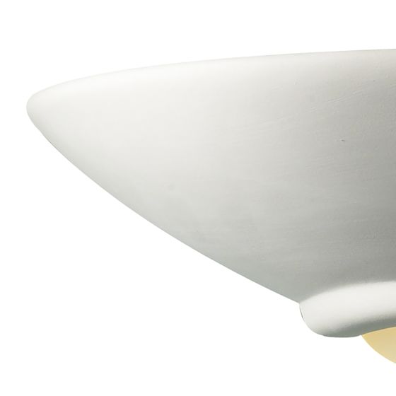 Där Lighting Stella Wall Light White Unglazed Ceramic Glass