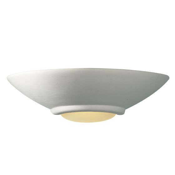 Där Lighting Stella Wall Light White Unglazed Ceramic Glass