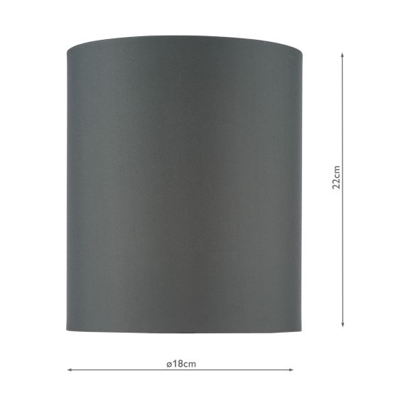 Där Lighting Suelita Grey Cotton Cylinder Shade 18cm