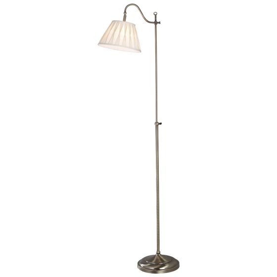 Där Lighting Suffolk Rise & Fall Floor Lamp Antique Brass With Shade