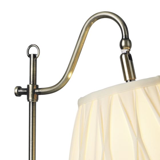 Där Lighting Suffolk Rise & Fall Table Lamp Antique Brass With Shade