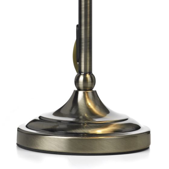 Där Lighting Suffolk Rise & Fall Table Lamp Antique Brass With Shade