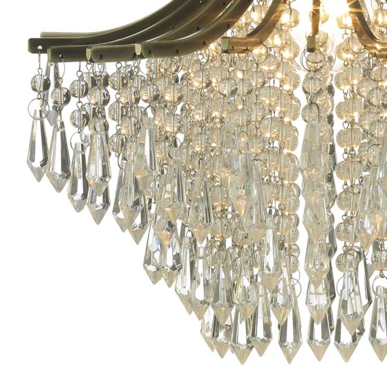 Där Lighting Suri 1 Light Pendant Antique Brass Faceted Glass