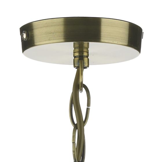 Där Lighting Suri 1 Light Pendant Antique Brass Faceted Glass