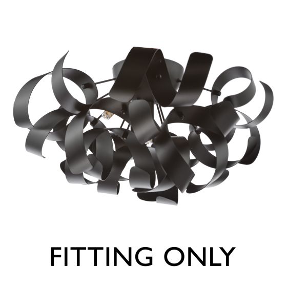 Där Lighting Swash 4 Light Flush Black - Fitting Only