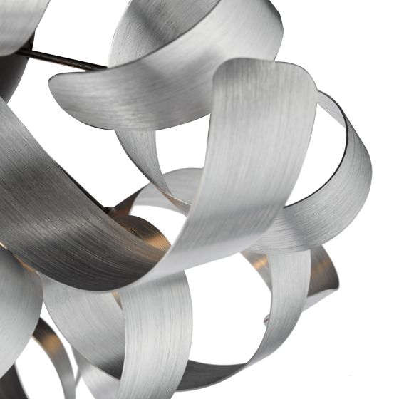 Där Lighting Swash 4 Light Flush Black With Aluminium Ribbons