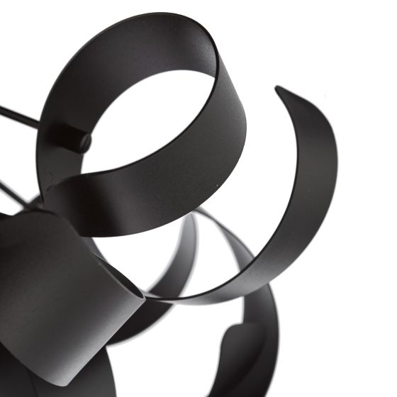 Där Lighting Swash 4 Light Flush Black With Black Ribbins