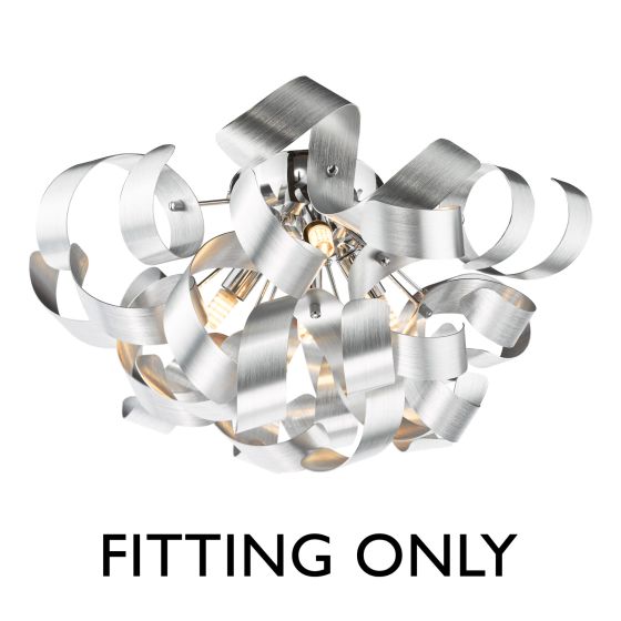 där lighting Swash 4 Light Flush Polished Chrome - Fitting Only