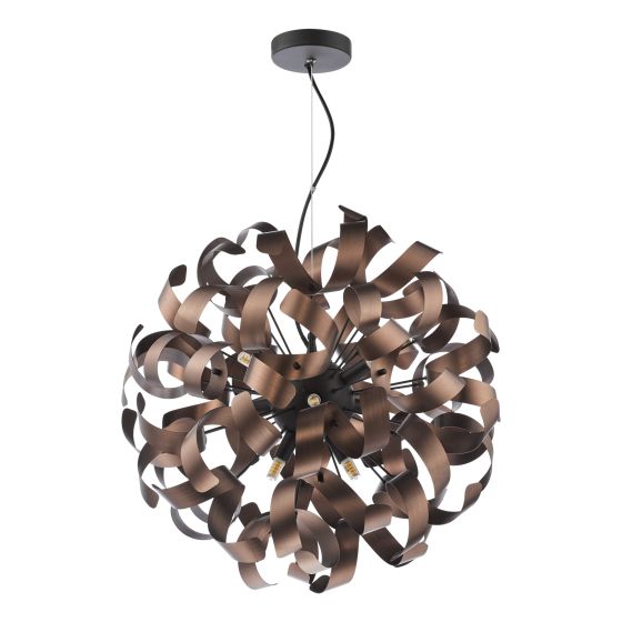 Där Lighting Swash 9 Light Pendant Matt Black Fitting Only