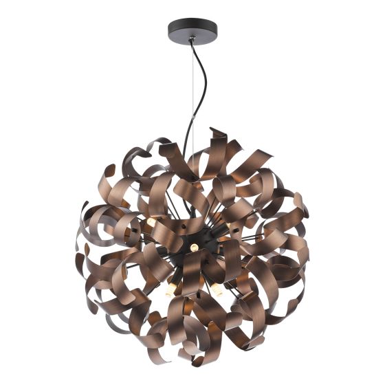 Där Lighting Swash 9 Light Pendant Matt Black Fitting Only