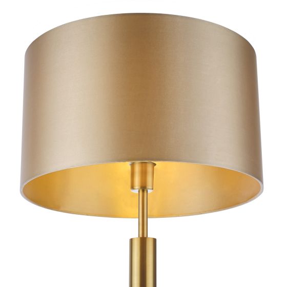 Där Lighting Sylvester Floor Lamp Antique Brass And Glass With Shade