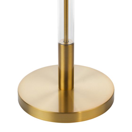 Där Lighting Sylvester Floor Lamp Antique Brass And Glass With Shade