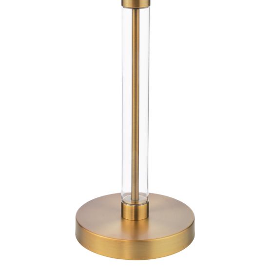 Där Lighting Sylvester Table Lamp Antique Brass And Glass With Shade