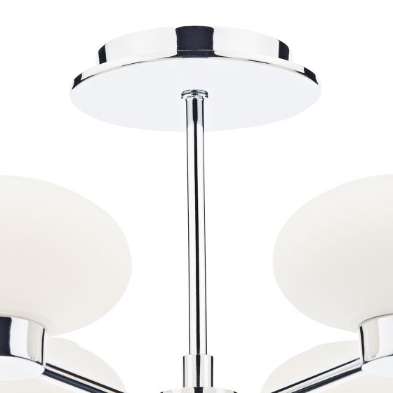 Där Lighting System 6 Light Semi Flush Polished Chrome