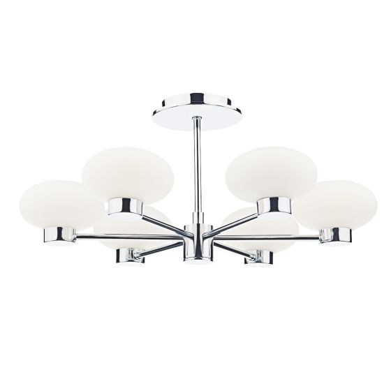 Där Lighting System 6 Light Semi Flush Polished Chrome