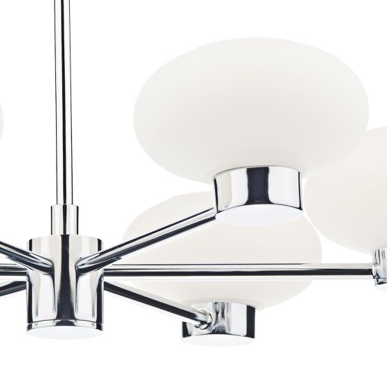 där lighting System 6 Light Semi Flush Polished Chrome
