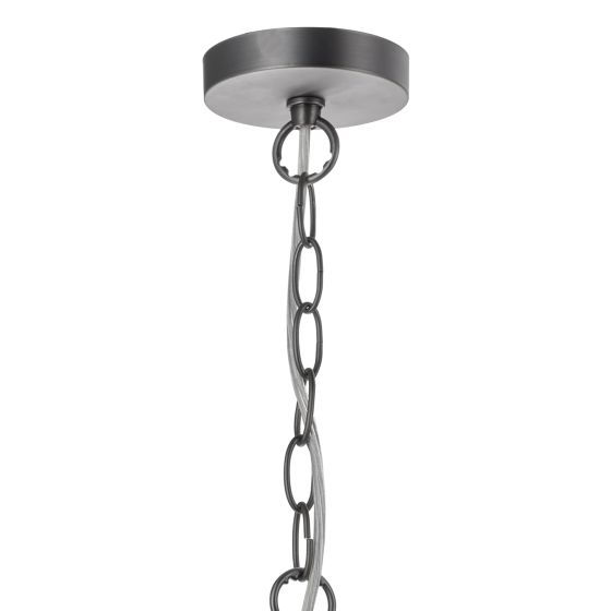Där Lighting Tack Pendant Industrial Nickel Textured Glass