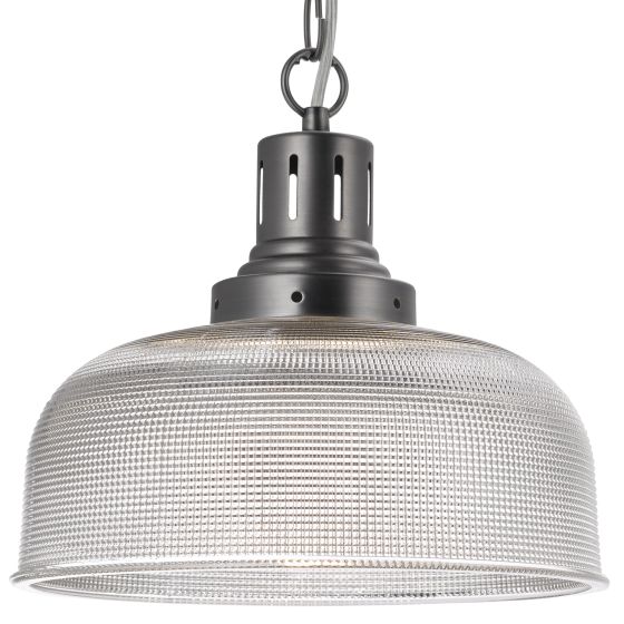 där lighting Tack Pendant Industrial Nickel Textured Glass