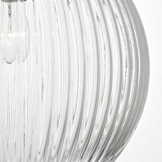 Där Lighting Tamara Pendant Satin Nickel & Ribbed Glass