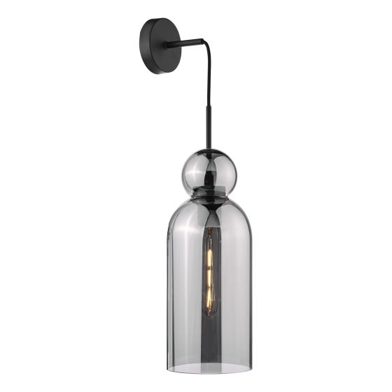 Där Lighting Tao Pendant Matt Black And Smoked Glass