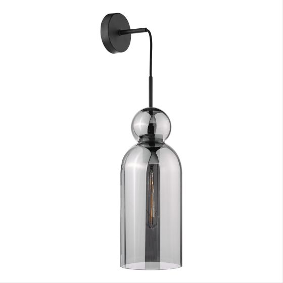 Där Lighting Tao Pendant Matt Black And Smoked Glass