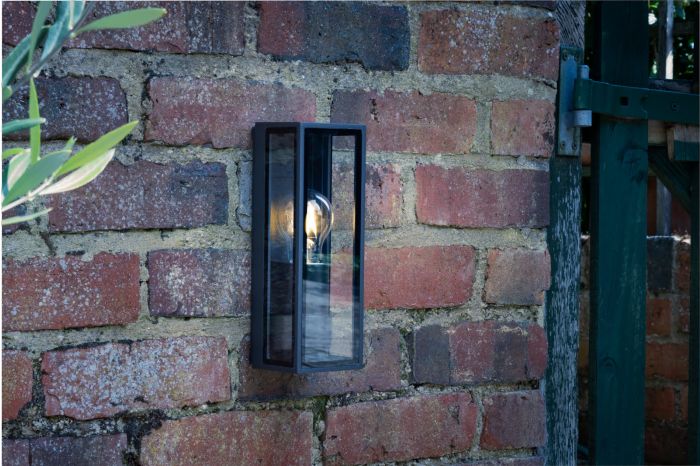 Där Lighting Taryn Outdoor Wall Light Matt Grey Glass IP65