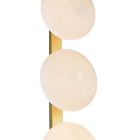 Där Lighting Tauri 3 Light Floor Lamp Matt Gold And Opal Glass