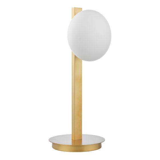 Där Lighting Tauri Table Lamp Matt Gold And Opal Glass