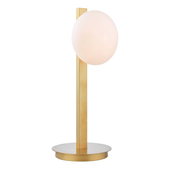 där lighting Tauri Table Lamp Matt Gold and Opal Glass