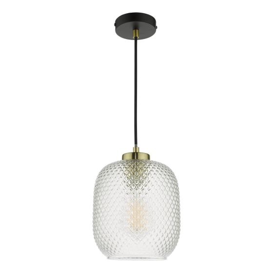 Där Lighting Tehya Pendant Matt Black Textured Glass