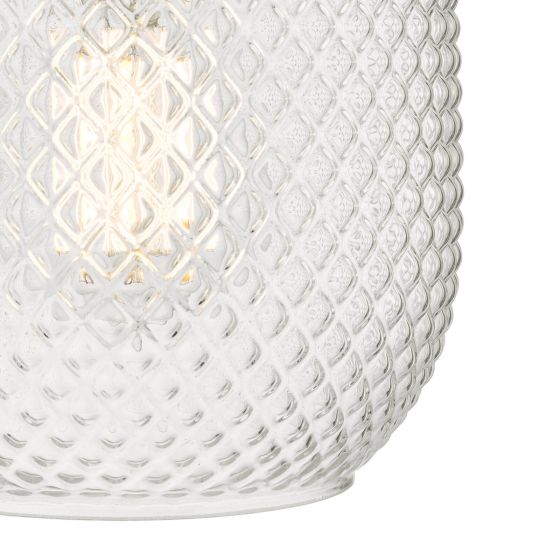 Där Lighting Tehya Pendant Matt Black Textured Glass