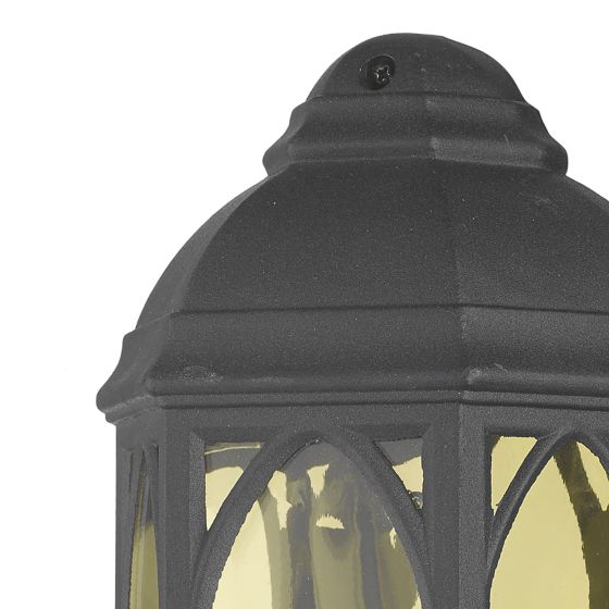 Där Lighting Tenby Outdoor Wall Light Black Glass IP43