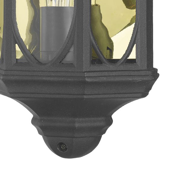 där lighting Tenby Outdoor Wall Light Black Glass IP43