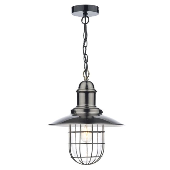 Där Lighting Terrace 1 Light Pendant Antique Chrome